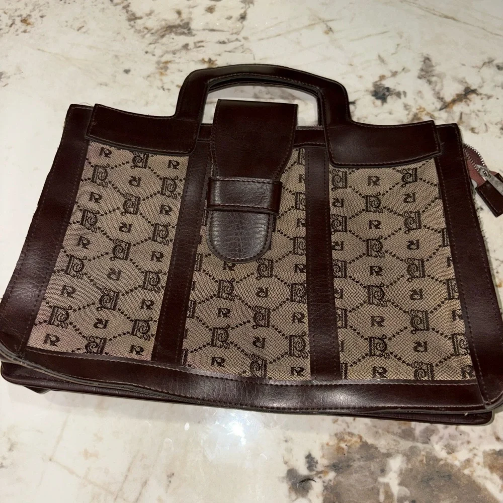 Elegant Brown Patterned Men's Briefcase